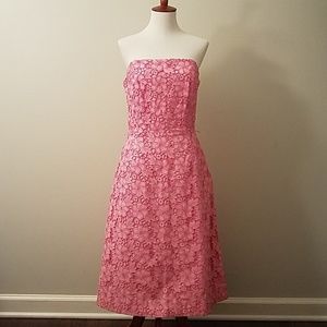 Vintage Lilly Pulitzer pink floral strapless dress